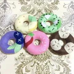 デザートドーナツセット♡5種類 知育玩具 フルーツドーナツ フェルトままごと