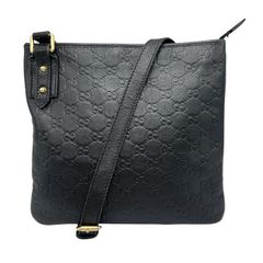 GUCCI グッチ シマ ショルダーバッグ ブラック 239347 ブランド バッグ レディース 肩掛け 斜め掛け 本革 レザー 中古 W４