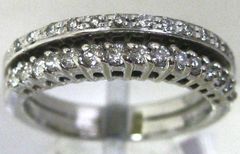 750 18金WG リング 指輪 イタリー製 ポンテヴェキオ ダイヤ0.33ct