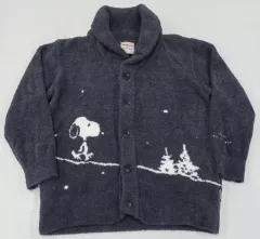【中古】衣類 スヌーピー パネルジャガードショールカーディガン ネイビー メンズLサイズ 「PEANUTS(SNOOPY) meets GELATO PIQUE 2021 WINTER」