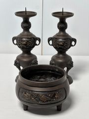 最終価格！仏壇仏具 香炉&燭台セット