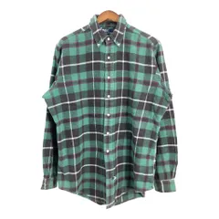 Polo by Ralph Lauren ポロ ラルフローレン 長袖シャツ チェック ワンポイントロゴ グリーン (メンズ L) 中古 古着 R7460