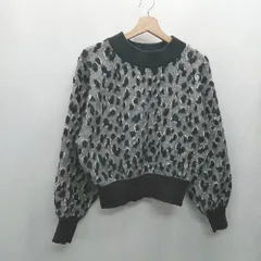 ◇ ⊇ AZUL BY MOUSSY アズール バイマウジー レオパード柄 長袖 ニット セーター サイズM グレー レディース E  【1412090049057】