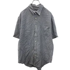 POLO JEANS CO. 半袖 チェックシャツ L～ ホワイト ネイビー ポロジーンズカンパニー 古着卸 アメリカ仕入 a705-6618