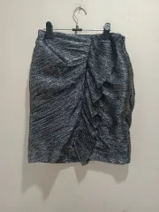 MAJE maje(マージュ) シルバー シャーリング ミニスカート