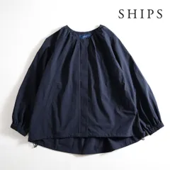 490t*SHIPS シップス ジップアップ ギャザー ブルゾン