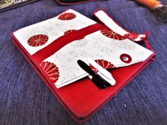 A5サイズ【Cover pocke付きほぼ日手帳カバー】和柄■赤毬