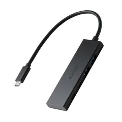 エレコム USB Type-C ハブ 4ポート 5Gbps 高速 PD 100W 【 MacBook iPad Windows 等対応 】 薄型 USB-C ×2 USB-A ×2 ブラック U3HC-H041PBK 【５営業日以内発送】 【佐川急便にて発送】