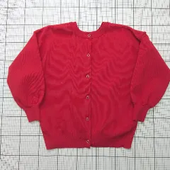 ◇ ⊇ DISCOAT ディスコート 無地 長袖 カーディガン サイズF レッド系 レディース E  【1508250006548】
