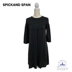 ☆美品☆ SPICK AND SPAN スピックアンドスパン ワンピース 長袖 ひざ丈 フォーマル Aライン おしゃれ レディース ブラック 日本製 v-93 送料無料