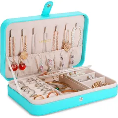 新品 jewelry box 仕切り付き宝石箱 organizer 持ち運び じゅえりーぼっくす ネックレス 携帯用 イヤリング 指輪置きジュエリー収納ケース ピアス ｼﾞｭｴﾘｰﾎﾞｯｸｽ ブレスレットなど小物入れアクセサリー ボックス PUレザージュエリー