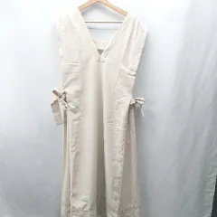 ◇ ⊂ ◎ ●未使用● classicalelf 前後2way Vネック ロング丈 ワンピース サイズM ライトベージュ レディース E  【1502180067310】