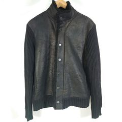 00s Eddie Bauer レザー ブルゾン ニット ジャケット - メルカリ