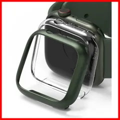 【特売】[2個入り]【Ringke】Apple Watch 8 / 7 45mm 用 ケース 保護 超薄型 カバー アップルウォッチ ケース Slim (Clear & Deep Green)
