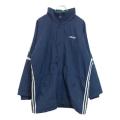 90年代 adidas アディダス 中綿 ナイロンジャケット スポーツ ネイビー(メンズ M)中古 古着 U3377