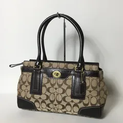 2508-23｜美品｜コーチ シグネチャー ハンドバッグ ダークブラウン