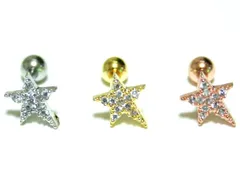 １６Ｇとんがりスター ボディピアス 耳ピアス 軟骨ピアス 片耳ピアス