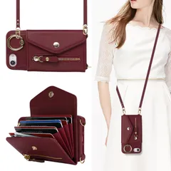 【在庫セール】se ケース オシャレ ショルダー iphone iphonese第3世代 ケース カード収納 大容量 iphone8 ケース 手帳型 リング付き スマホカバー 【Hamany】 耐衝撃 全面保護 スタンド機能 iphone7ケース 肩掛け 斜め