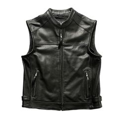 希少 B's Leather BIKERS 本革 パンチングレザーベスト 黒Ⅲ - メルカリ