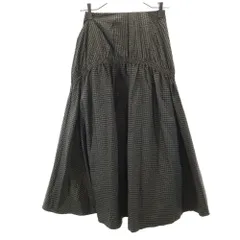 Mila Owen ミラオーウェン チェック柄 ロングスカート 0 カーキ レディース 古着