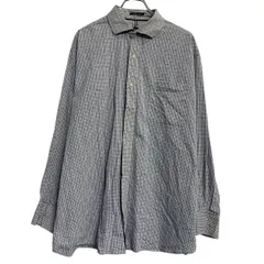 TOMMY HILFIGER 長袖 チェックシャツ XL ホワイト ブルー トミーヒルフィガー ボタン ビッグサイズ 古着卸 アメリカ仕入 a702-7185