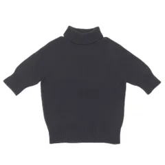 超美品 セリーヌ CELINE カシミヤ100% タートルネック ショートスリーブトップス ニット セーター Tシャツ 黒 半袖 レディース オフィス 旅のサムネイル