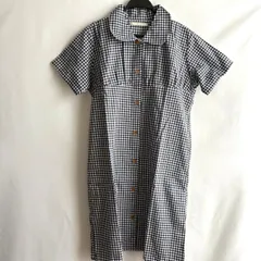訳あり新品半袖ワンピース部屋着M?Lチェック柄白ホワイト紺ネイビーロング