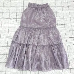 ◇ 未使用 Θ forksy. フォルクシー オーロラ系 ロング丈 ティアード スカート サイズM パープル系 レディース E  【1508060003225】