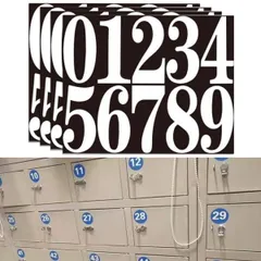 【特価商品】EsiFare 数字 シール 大きい 防水 ステッカー ナンバーステッカー 番号シール 物置棚 目立つステッカー 数字ラベル ナンバー (10cm数字4枚) (白字)