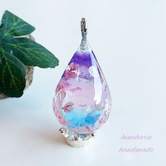 ドロップ空ネックレス(茜空＊桜)