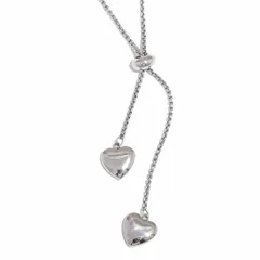 ネックレス ダブルハート シルバー ペンダント アクセサリー