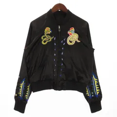 ディーゼル DIESEL スカジャン ジャケット ブルゾン 刺繍 ワッペン ジップアップ 黒 ブラック M アウター ■GY09のサムネイル