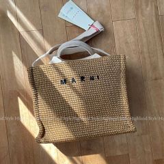 新品未使用 定番人気 MARNI マルニ トートバッグ スモール ブラウン/ナチュラル