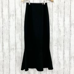 【 TINA：JOJUN 】ティーナジョジュン ポンチ裾ペプラムロングスカート ブラック