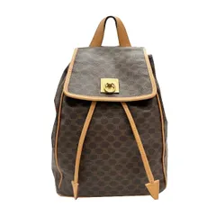 【中古】CELINE セリーヌ マカダム リュックサック ヴィンテージ PVC レザー ゴールド金具 ブラウン 巾着リュック バックパック デイパック レディース お洒落 【ブランドギャラリー心斎橋店】のサムネイル