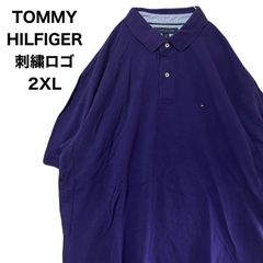 TOMMY HILFIGER　ポロシャツ　トミー ヒルフィガー パープル　刺繍ロゴ 2XL