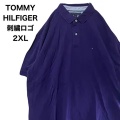 TOMMY HILFIGER　ポロシャツ　トミー ヒルフィガー パープル　刺繍ロゴ 2XL