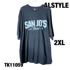 ALSTYLE 半袖Tシャツ ブラック 2XL サンノゼ SAN JO's プリント コットン クルーネック 春夏 大きいサイズ 古着 TK11059