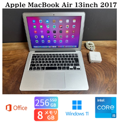 「美品」Apple MacBook Air 13inch 2017/Corei5 1.8ghz/SSD256GB/8GB/Office2021/Windows11/CJ432