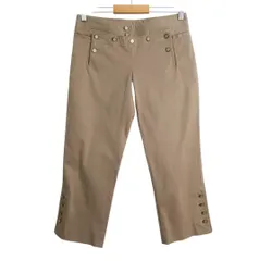 美品 DOLCE&GABBANA ドルチェ&ガッバーナ クロップドパンツ セーラーパンツ ロゴボタン ストレッチ ベージュ サイズ38 レディースのサムネイル