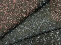 平和屋着物▽結城ちぢみ　単衣　切嵌文　正絹　逸品　未使用　AABB2296fy