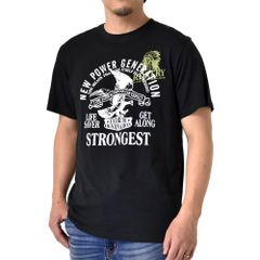 半袖 Tシャツ 《イーグル柄：ブラック》 新品 未使用 メンズ プリント クルーネック 2柄 ミリタリー柄【X1G】【メール便2】 ファッション