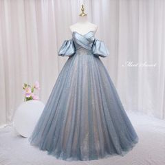 カラードレス プリンセスライン ブルー ベアトップ 袖付き キラキラ ロングドレス ウェディングドレス 結婚式 二次会 花嫁 前撮り 演奏会 発表会 ステージ衣装