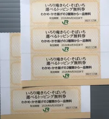 JR東日本　株主優待　いろり庵きらくそばいちトッピング無料券　6枚
