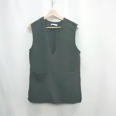 ◇ ⊂ Bonjour Sagan ボンジュールサガン フロントポケット ノースリーブ ベスト サイズF ブラック レディース E  【1502060010368】