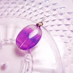 PT175SV ペンダントトップ 天然石 フローライト 大粒 オーバル 金属色シルバー