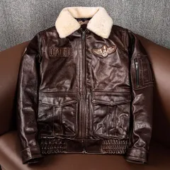 新品未使用 h メンズ 本革 レザージャケット 头层牛皮 翻領 フライトジャケット 加棉 大きいサイズ 秋冬 ブラック / ブラウン S-6XL