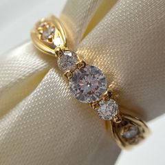 ダイアモンドリング　K18 　ダイアモンド　0.34ct　＃９