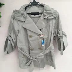 [FRAGILE]フラジール ジャケット ロールアップ リボンベルト レディース タグ付き サイズ36 ライトグレー（い-328，二）のサムネイル