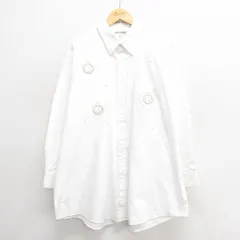 XL/古着 長袖 シャツ メンズ 大きいサイズ ロング丈 白 ホワイト 25may26 中古 トップス